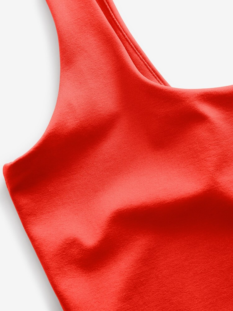 Red Soft Touch Polyamide Scoop Neck Vest Top - Image 7 of 7 Red Soft Touch Polyamide Scoop Neck Vest Top - Image 7 of 7