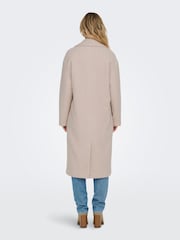ONLY Cream Boucle Double Breasted Longline Coat - Image 2 of 7