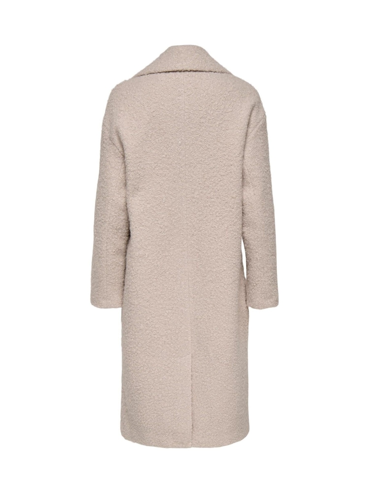 ONLY Cream Boucle Double Breasted Longline Coat - Image 7 of 7