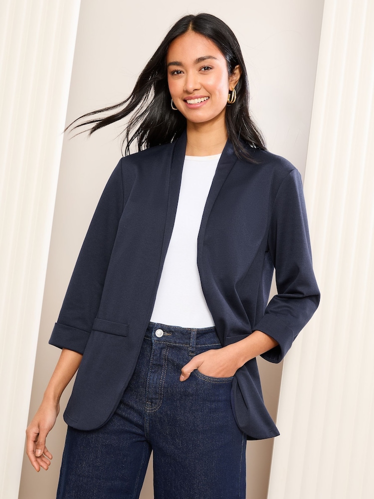 Friends Like These Navy Edge to Edge Ponte Tailored  Blazer - Image 1 of 4