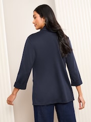Friends Like These Navy Edge to Edge Ponte Tailored  Blazer - Image 4 of 4