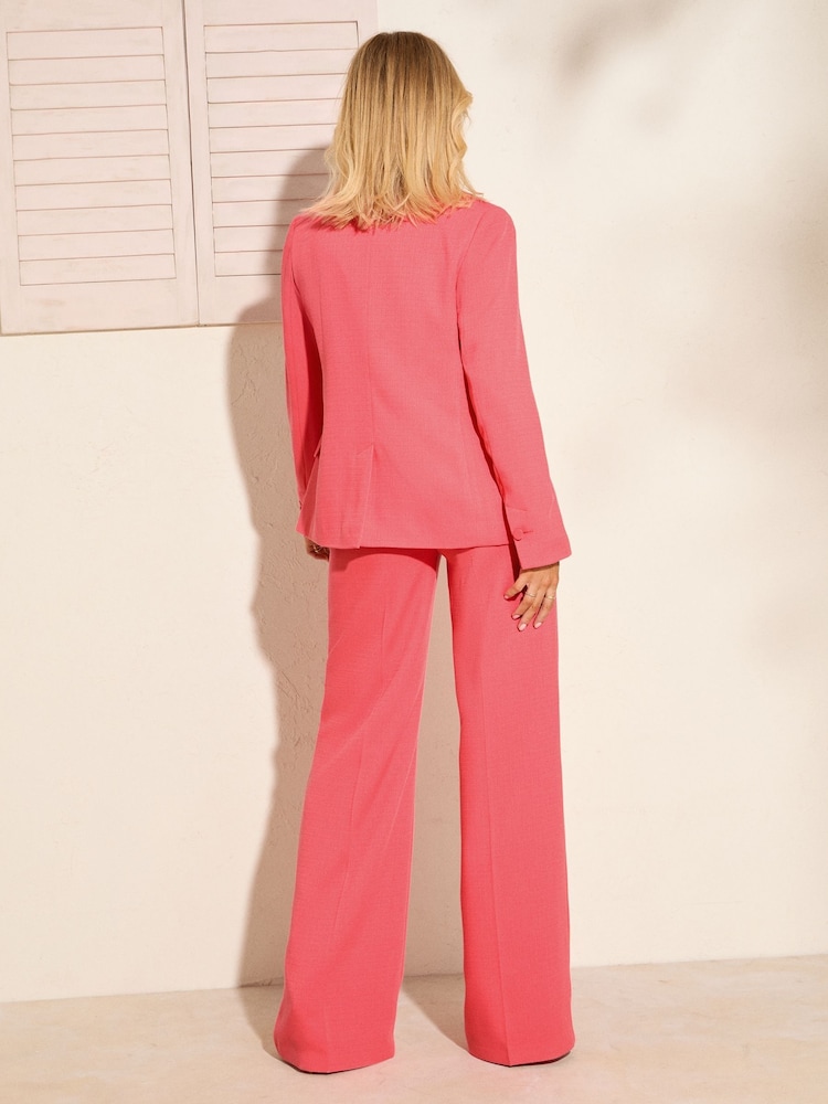 Friends Like These Pink Premium Fit Millie Mackintosh Double Breasted Tailored Blazer - Image 4 of 4