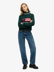 Superdry Green Americana Roll Neck Knit Jumper - Image 1 of 6
