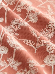 Rust Red 100% Cotton Textured Floral Print Short Sleeve Shirt - Image 7 of 7