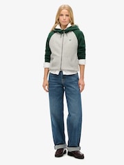 Superdry Green Essential Baseball Zip Hoodie - Image 2 of 3