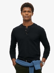 Superdry Black The Merchant Store Grandad Top - Image 1 of 6