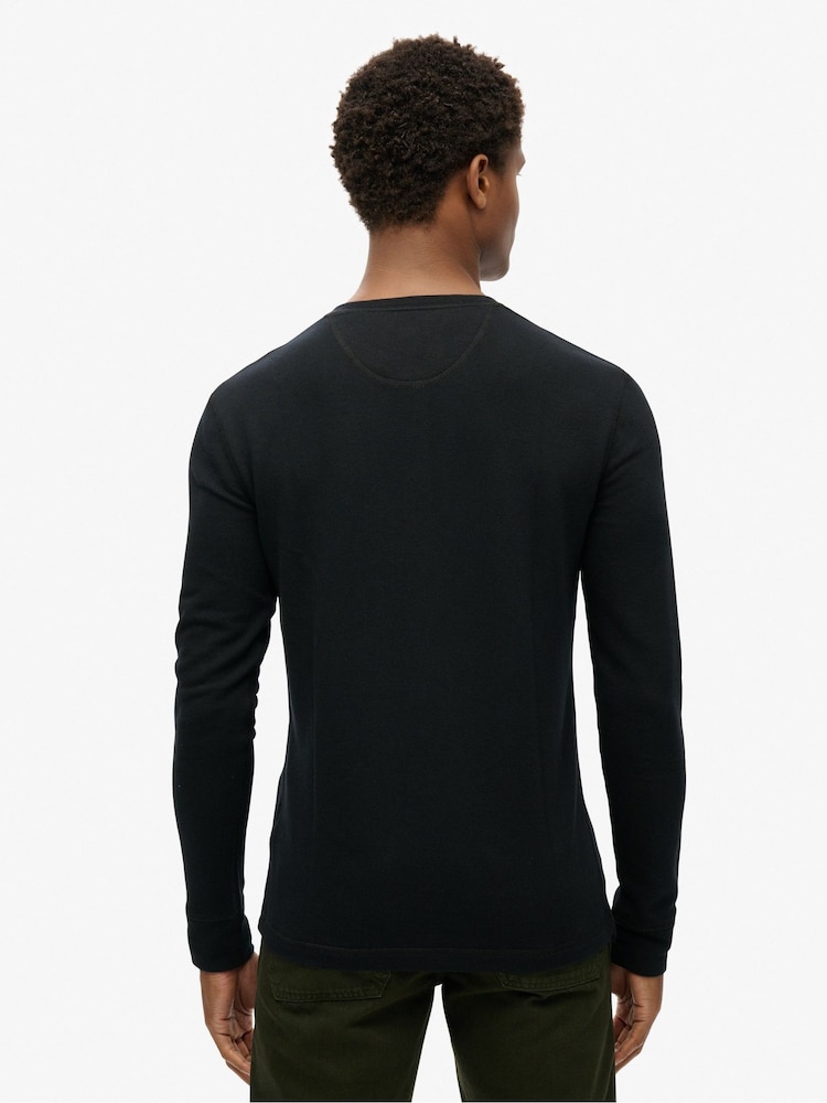 Superdry Black The Merchant Store Grandad Top - Image 2 of 6