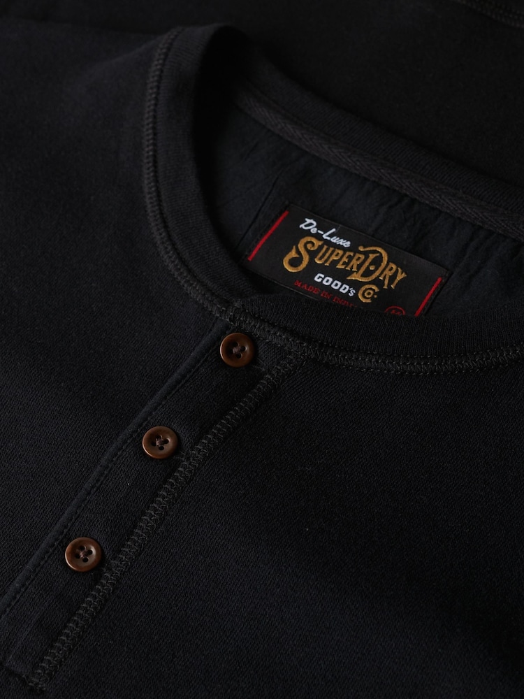Superdry Black The Merchant Store Grandad Top - Image 6 of 6