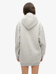 Superdry Grey Luxe Metallic Logo Hooded Dress - Image 2 of 6