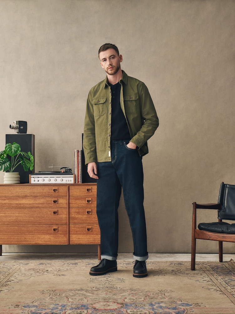 Blue Indigo Rinse Straight Fit Signature Selvedge Denim Jeans - Image 2 of 11
