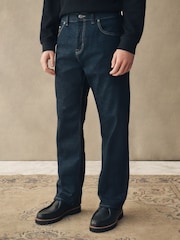 Blue Indigo Rinse Straight Fit Signature Selvedge Denim Jeans - Image 3 of 11
