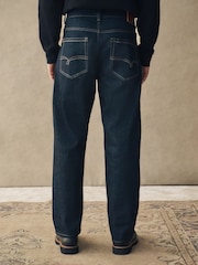 Blue Indigo Rinse Straight Fit Signature Selvedge Denim Jeans - Image 4 of 11