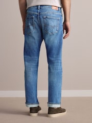 Mid Blue Straight Fit Signature Selvedge Denim Jeans - Image 3 of 11