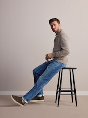 Mid Blue Straight Fit Signature Selvedge Denim Jeans - Image 4 of 11