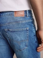 Mid Blue Straight Fit Signature Selvedge Denim Jeans - Image 6 of 11