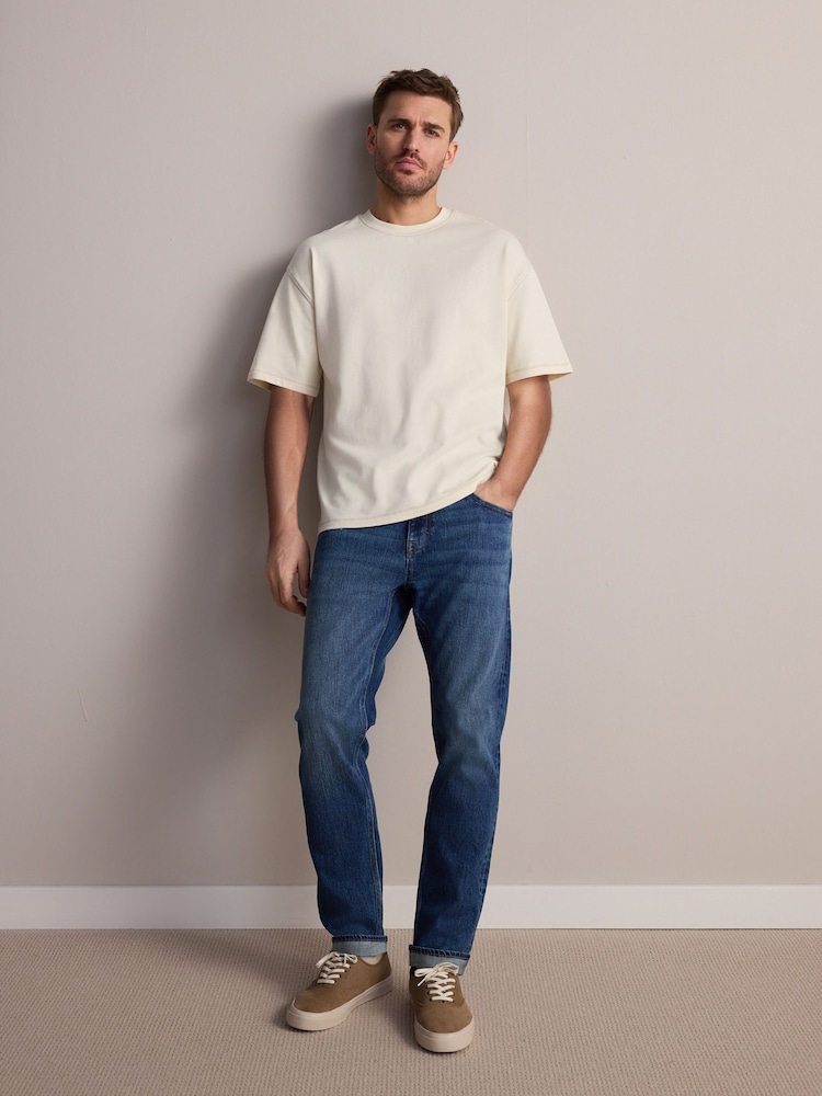 Mid Blue Slim Fit Signature Selvedge Denim Jeans - Image 2 of 6