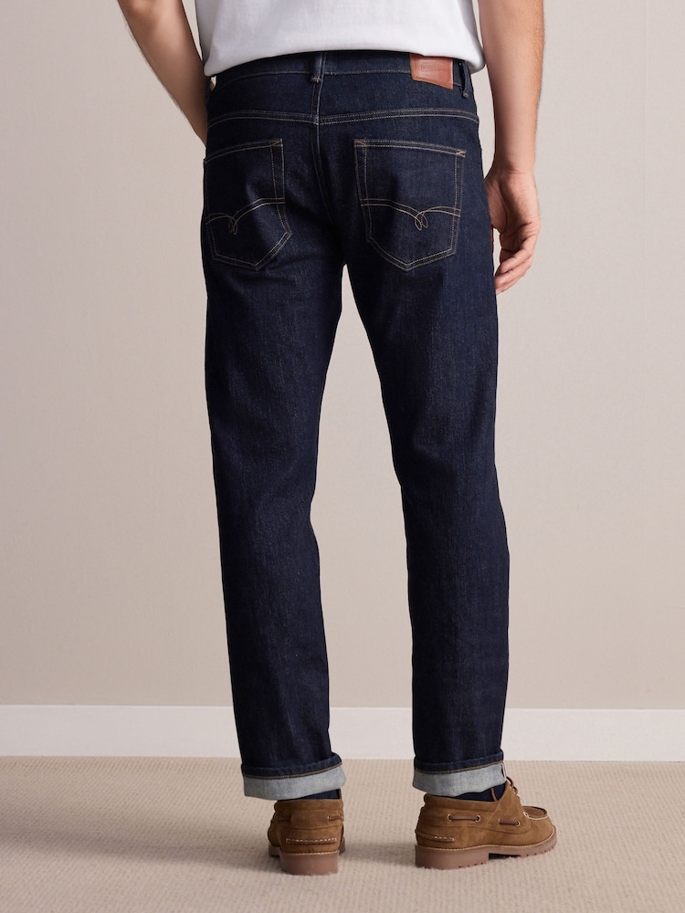 Blue Indigo Rinse Slim Fit Signature Selvedge Denim Jeans - Image 2 of 11