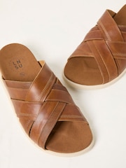 FatFace Hinton Tan Brown Sliders - Image 2 of 3