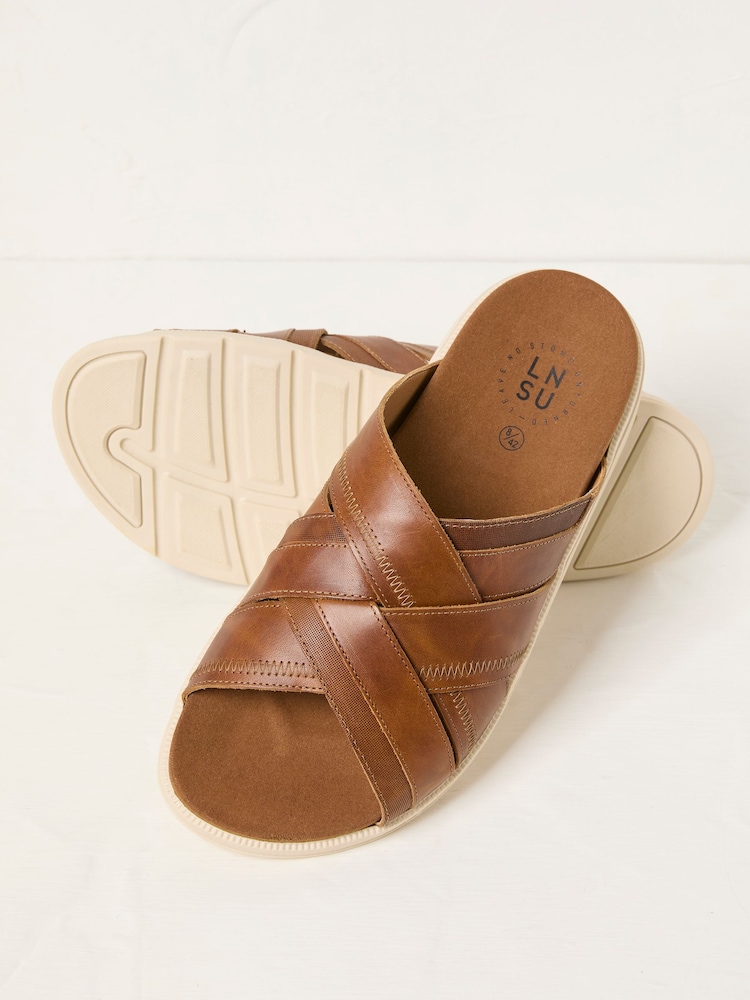 FatFace Hinton Tan Brown Sliders - Image 3 of 3