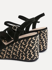 Linzi Black Leonie Cross-Over Front Straps Braided Wedges - Image 5 of 5