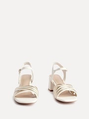 Linzi White Genna Heeled Sandals With Gold Accents - Image 3 of 5
