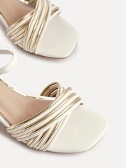 Linzi White Genna Heeled Sandals With Gold Accents - Image 5 of 5