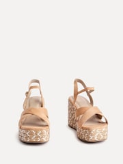 Linzi Brown Leonie Cross-Over Front Straps Braided Wedges - Image 4 of 6