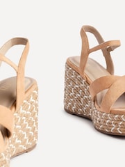 Linzi Brown Leonie Cross-Over Front Straps Braided Wedges - Image 6 of 6