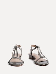 Linzi Silver Lavish T-Bar Looped Low Block Sandal - Image 3 of 5