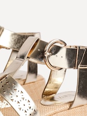 Linzi Gold Sunkissed Laser Cut Flatform Gladiator Sandals - Image 5 of 5