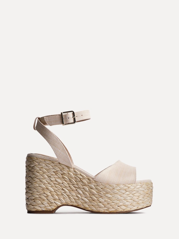 Linzi Cream Pacific Woven Espedrille Wedges - Image 2 of 5