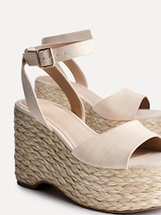 Linzi Cream Pacific Woven Espedrille Wedges - Image 4 of 5
