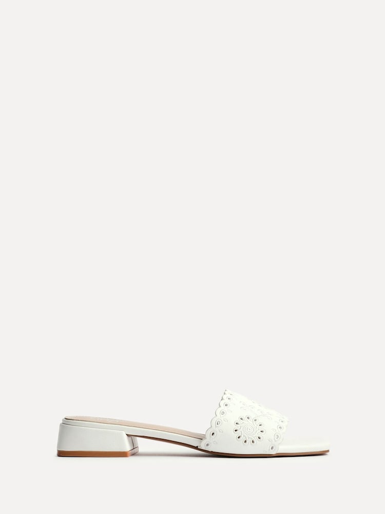 Linzi Lavender Floral Detail Mules - Image 2 of 5