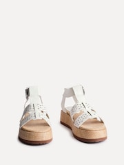 Blanco - Linzi Sunkissed Laser Cut Flatform Gladiator Sandals - Imagen 4 de 6