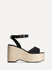 Linzi Black Pacific Woven Espedrille Wedges - Image 2 of 5