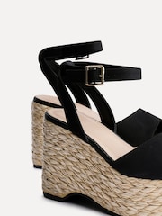 Linzi Black Pacific Woven Espedrille Wedges - Image 4 of 5