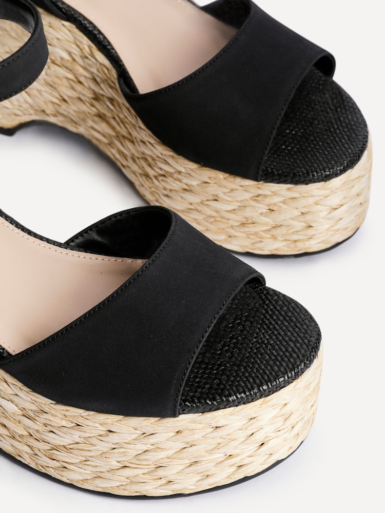Linzi Black Pacific Woven Espedrille Wedges - Image 5 of 5