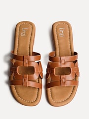 Linzi Brown Lupita Cut-Out Strappy Flat Sandals - Image 4 of 5
