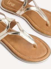 Linzi Gold Trova Toe Post Sandals - Image 4 of 5