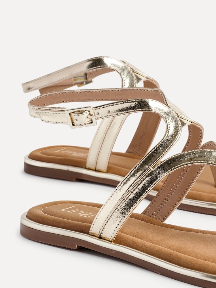 Linzi Gold Trova Toe Post Sandals - Image 5 of 5