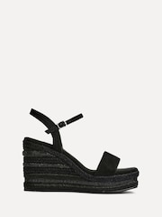 Linzi Black Icon Embellished Wedges - Image 2 of 5