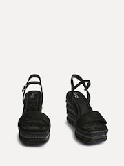 Linzi Black Icon Embellished Wedges - Image 3 of 5
