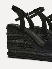 Linzi Black Icon Embellished Wedges - Image 5 of 5