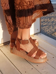 Linzi Brown Tori Flatform Gladiator Sandals - Image 1 of 5