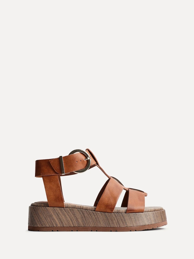 Linzi Brown Tori Flatform Gladiator Sandals - Image 2 of 5