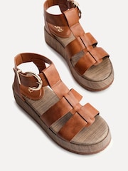 Linzi Brown Tori Flatform Gladiator Sandals - Image 4 of 5