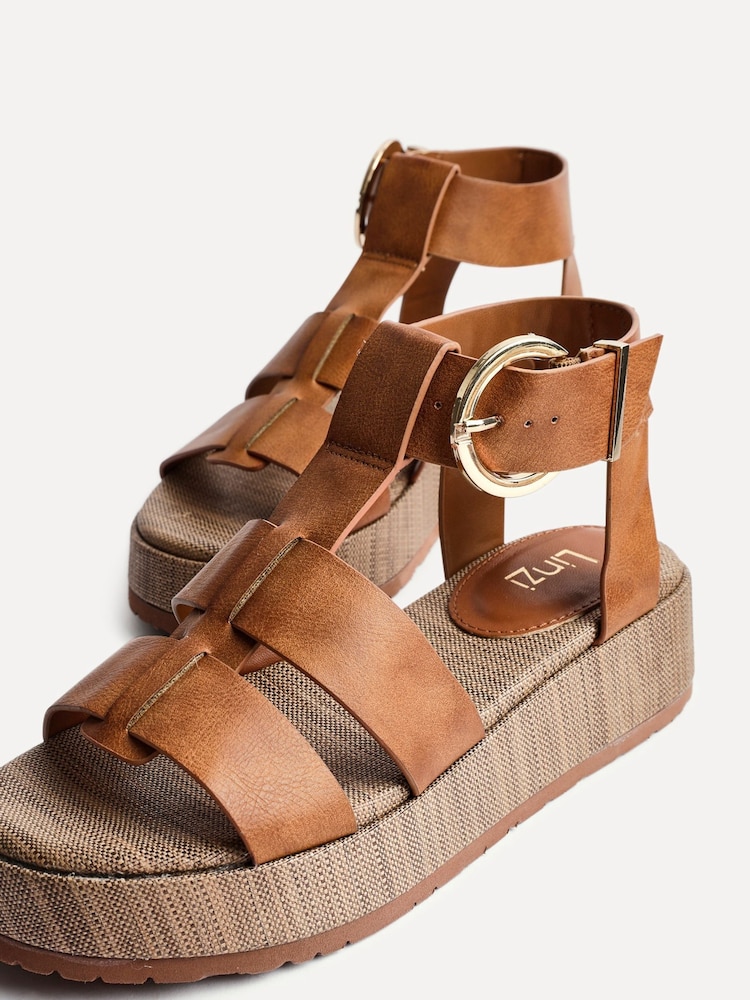 Linzi Brown Tori Flatform Gladiator Sandals - Image 4 of 4