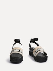 Linzi Black Vista Embellished Espedrille Flatform Sandals - Image 3 of 5