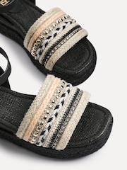 Linzi Black Vista Embellished Espedrille Flatform Sandals - Image 4 of 5