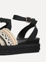 Linzi Black Vista Embellished Espedrille Flatform Sandals - Image 5 of 5